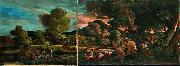 Nicolas Poussin Vue de Grottaferrata avec Venus, Adonis et une divinite fluviale oil painting artist